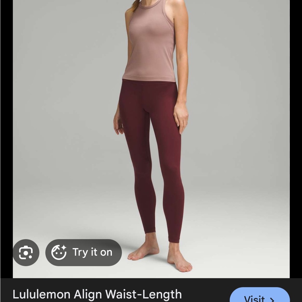 Lululemon Align Waist-length Racerback Tank Top TWILIGHT ROSE - Picture 3 of 3